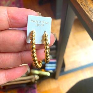 Gold Beaded Hoop Earrings